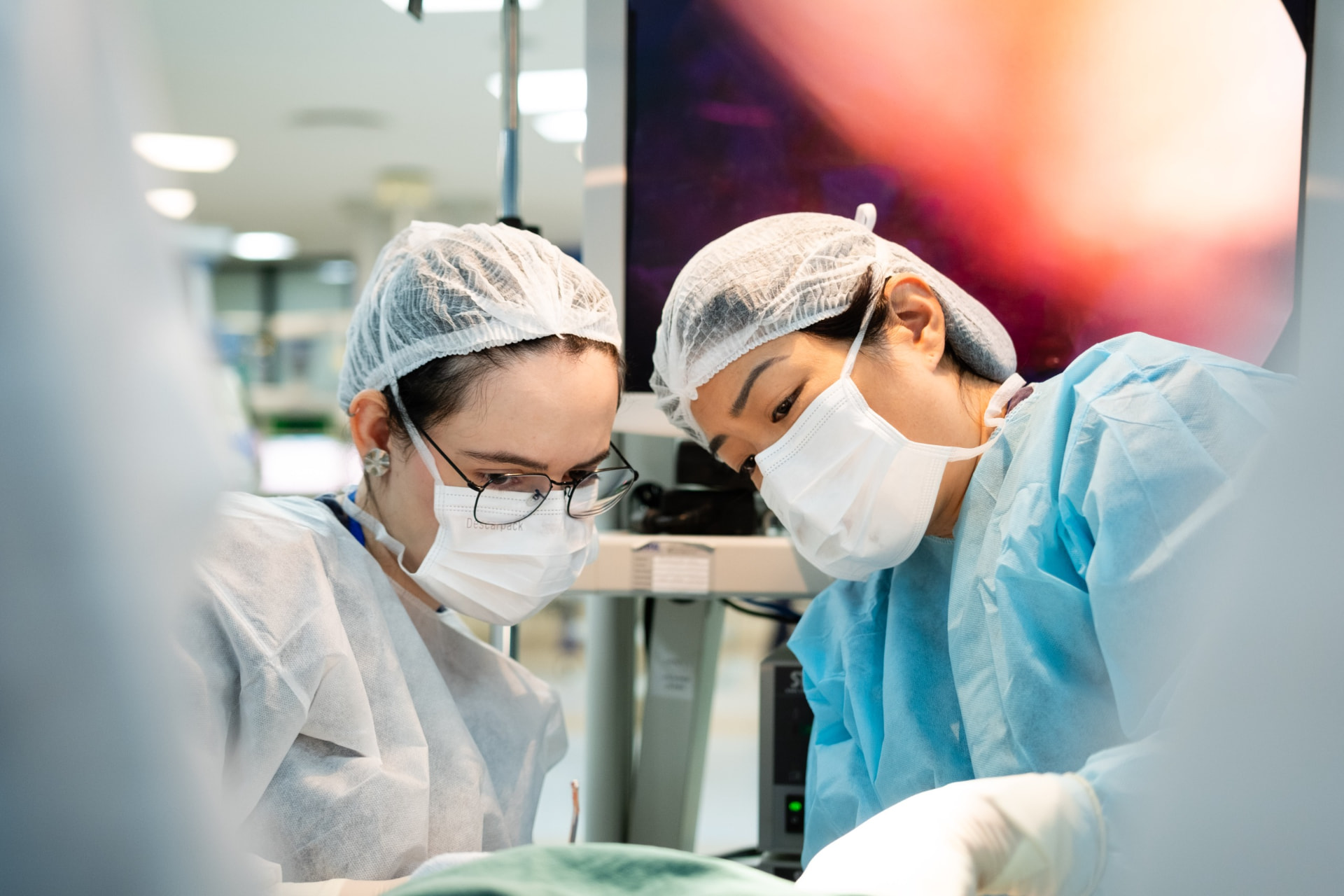 Cirurgiãs em dissecção durante o CadáverLab